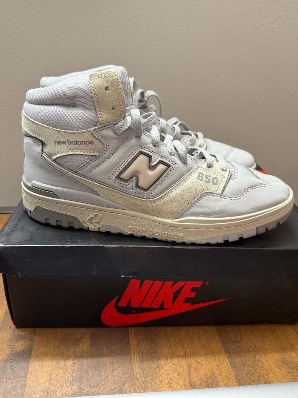 New Balance 650R Light Aluminum Rain Cloud Sneakers